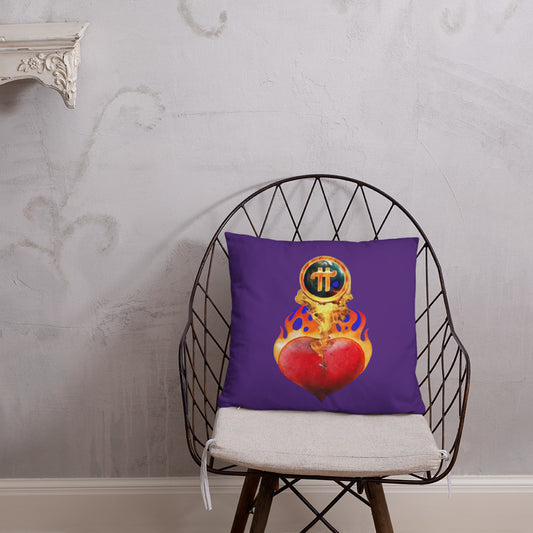 Pi Network Fire Heart Basic Pillow