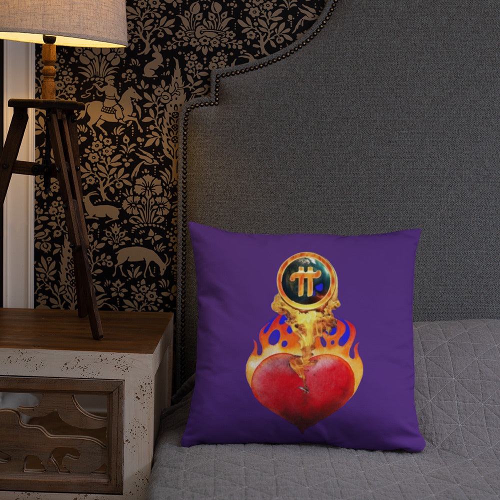 Pi Network Fire Heart Basic Pillow