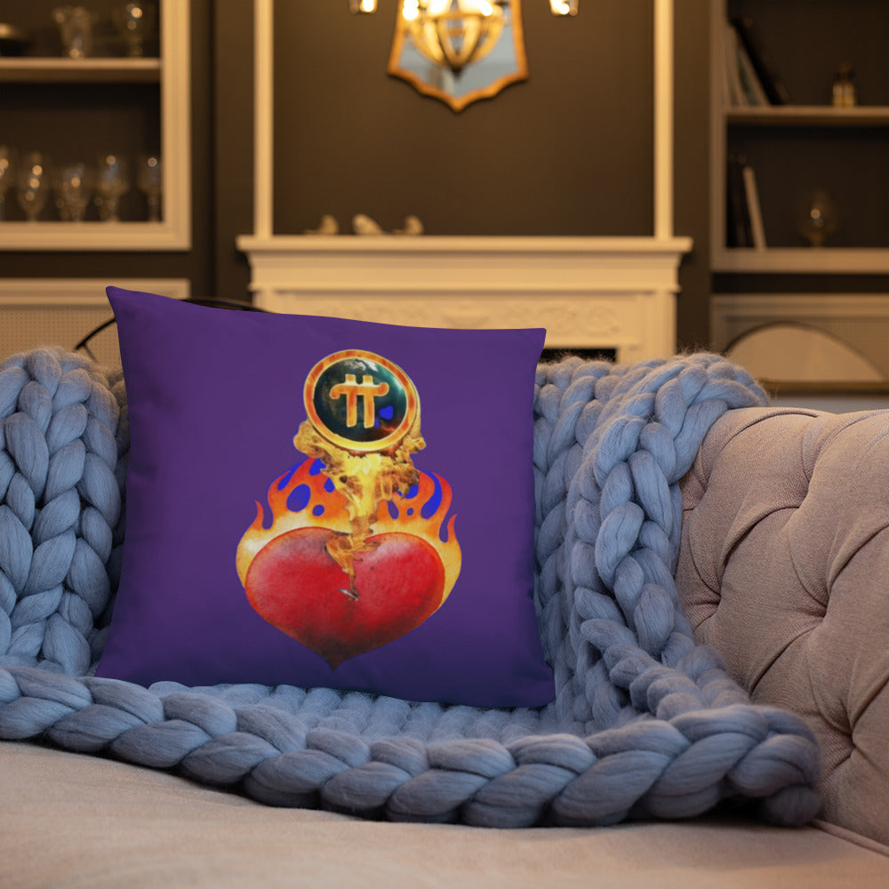 Pi Network Fire Heart Basic Pillow