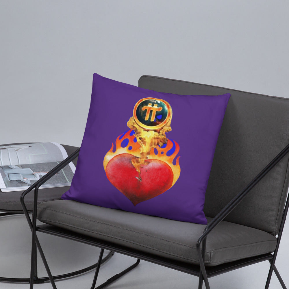 Pi Network Fire Heart Basic Pillow