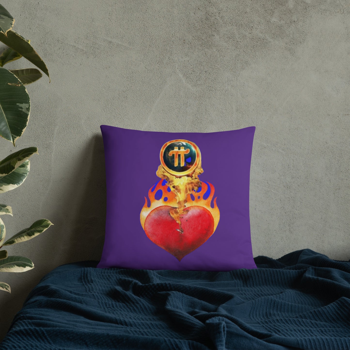 Pi Network Fire Heart Basic Pillow