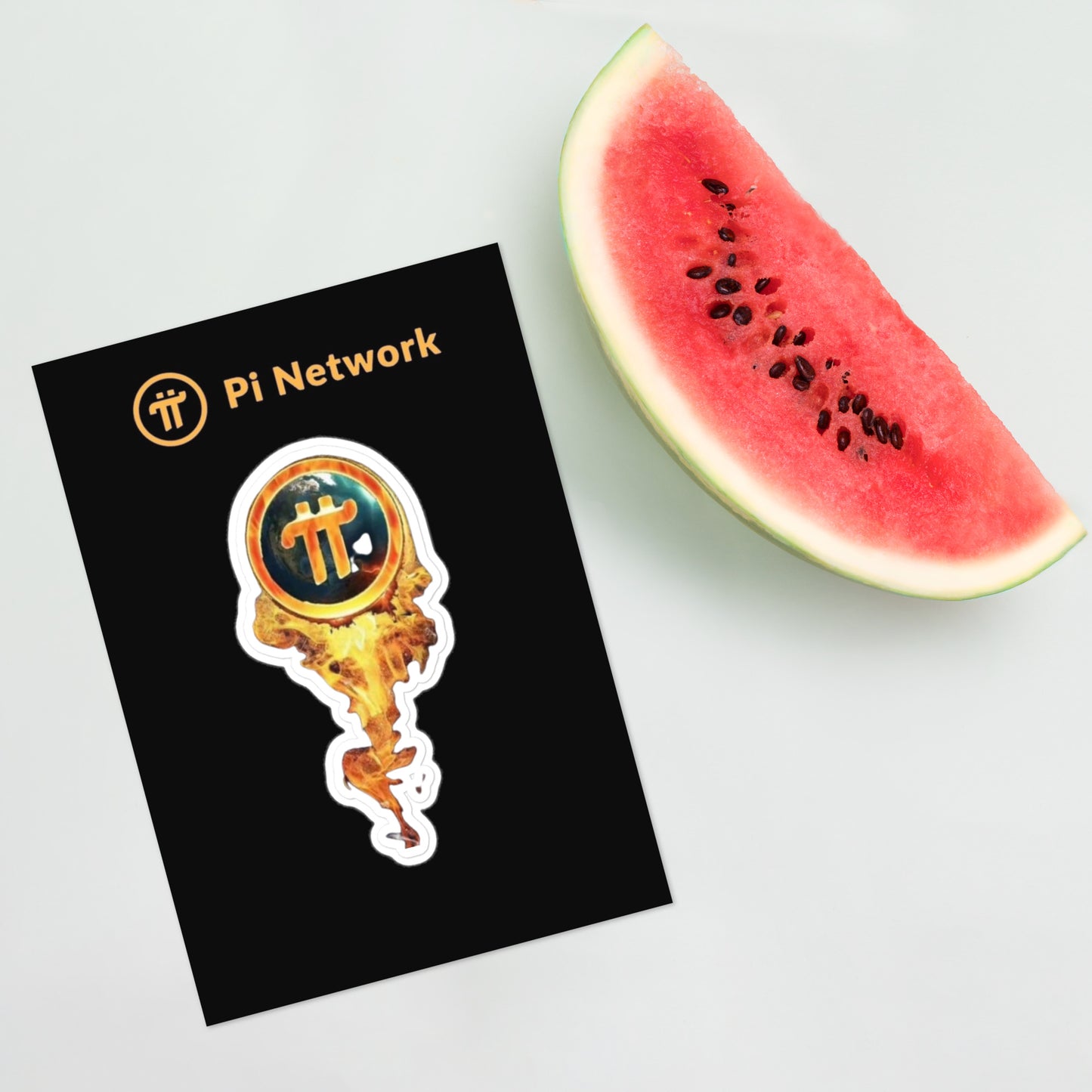 Pi Network on Fire Sticker Sheet