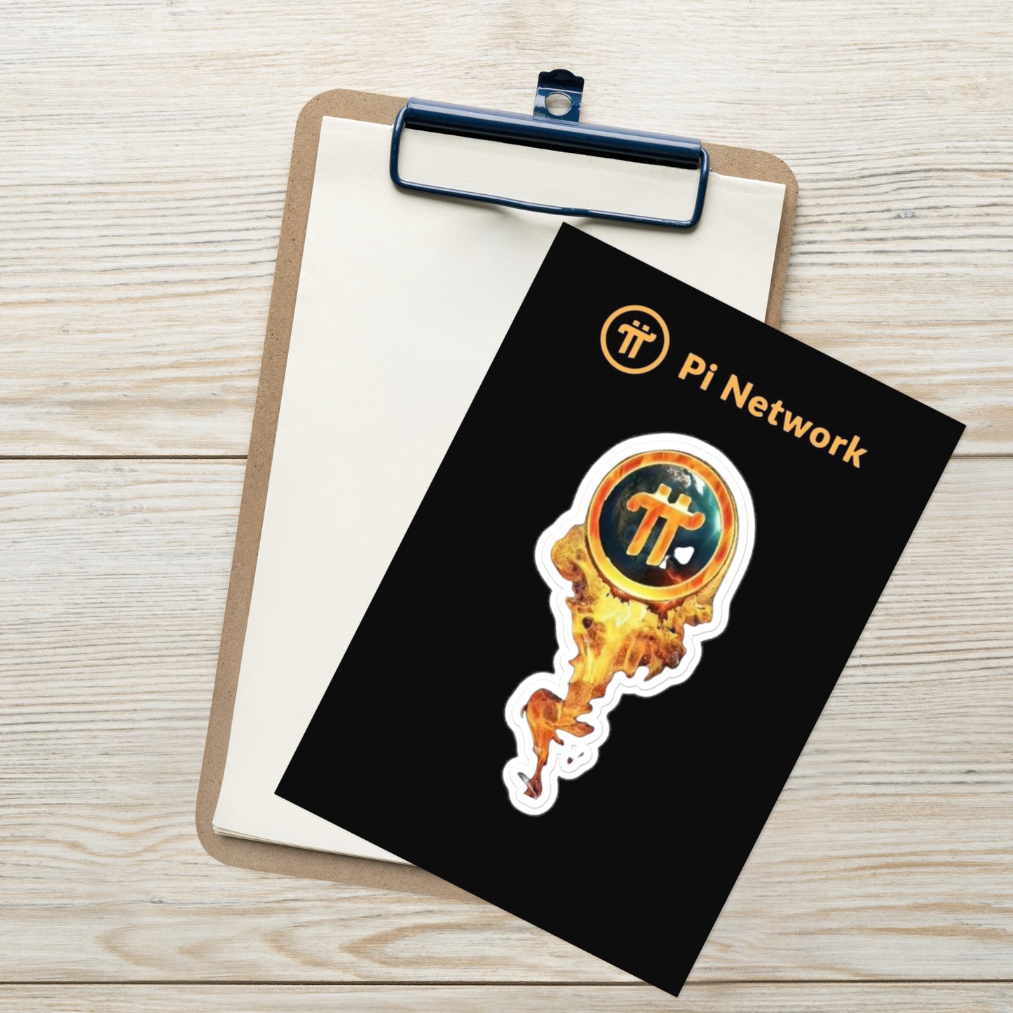 Pi Network on Fire Sticker Sheet