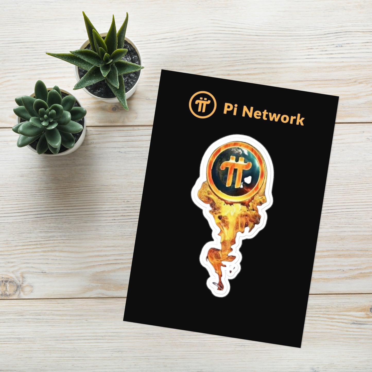 Pi Network on Fire Sticker Sheet