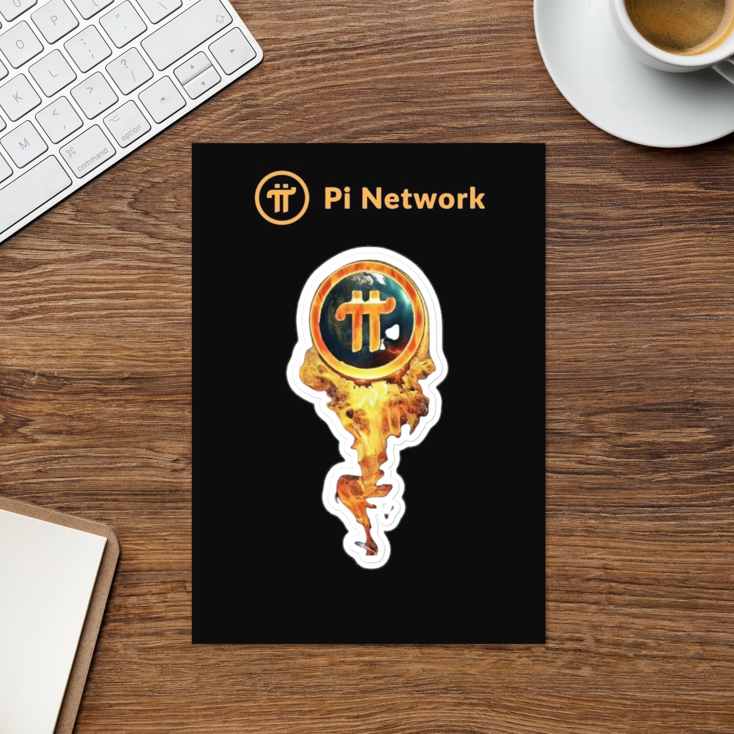 Pi Network on Fire Sticker Sheet